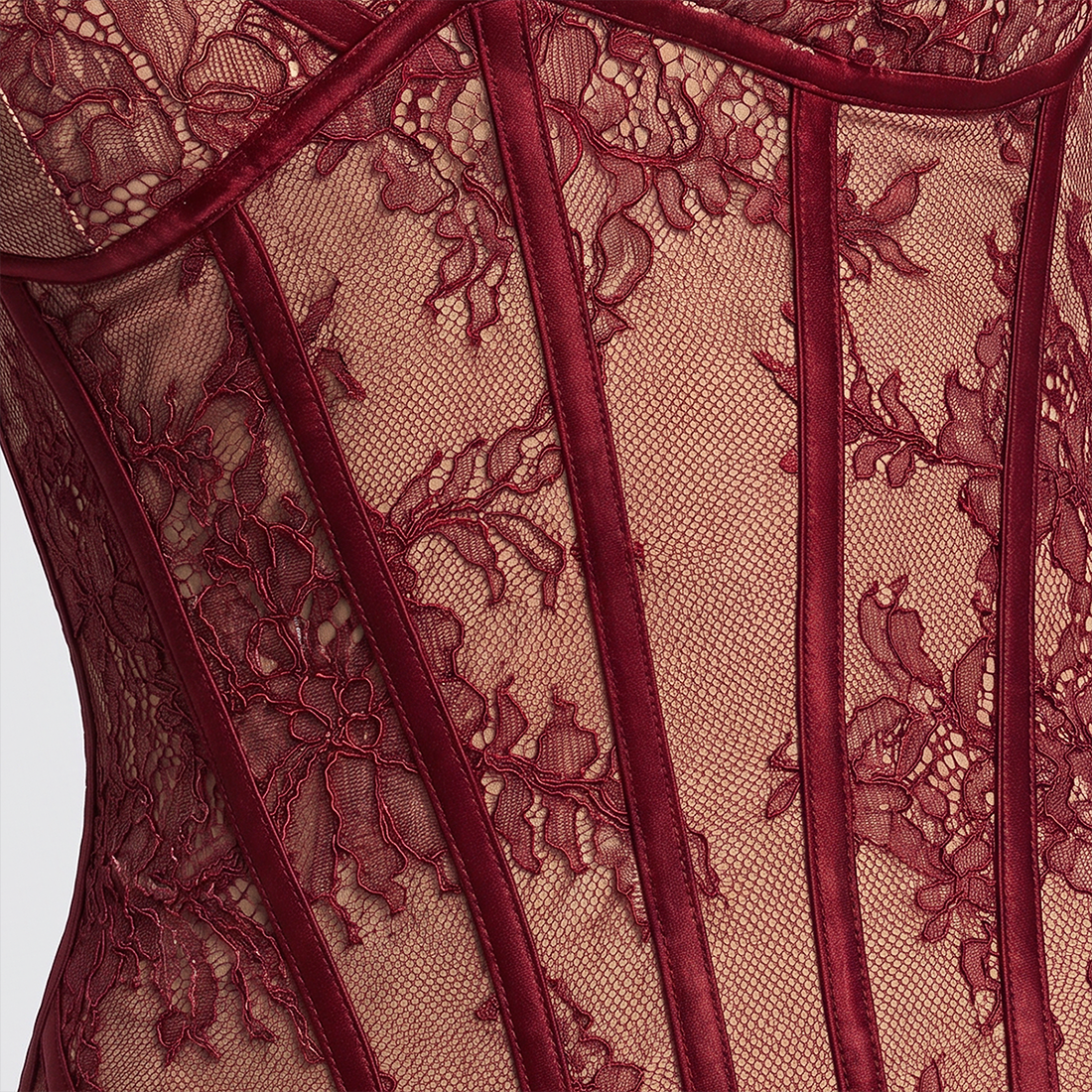 【Party & Event】 Maxi Bodycon Polyester Glam Strapless Lace Spliced Dress - MYTHSIS