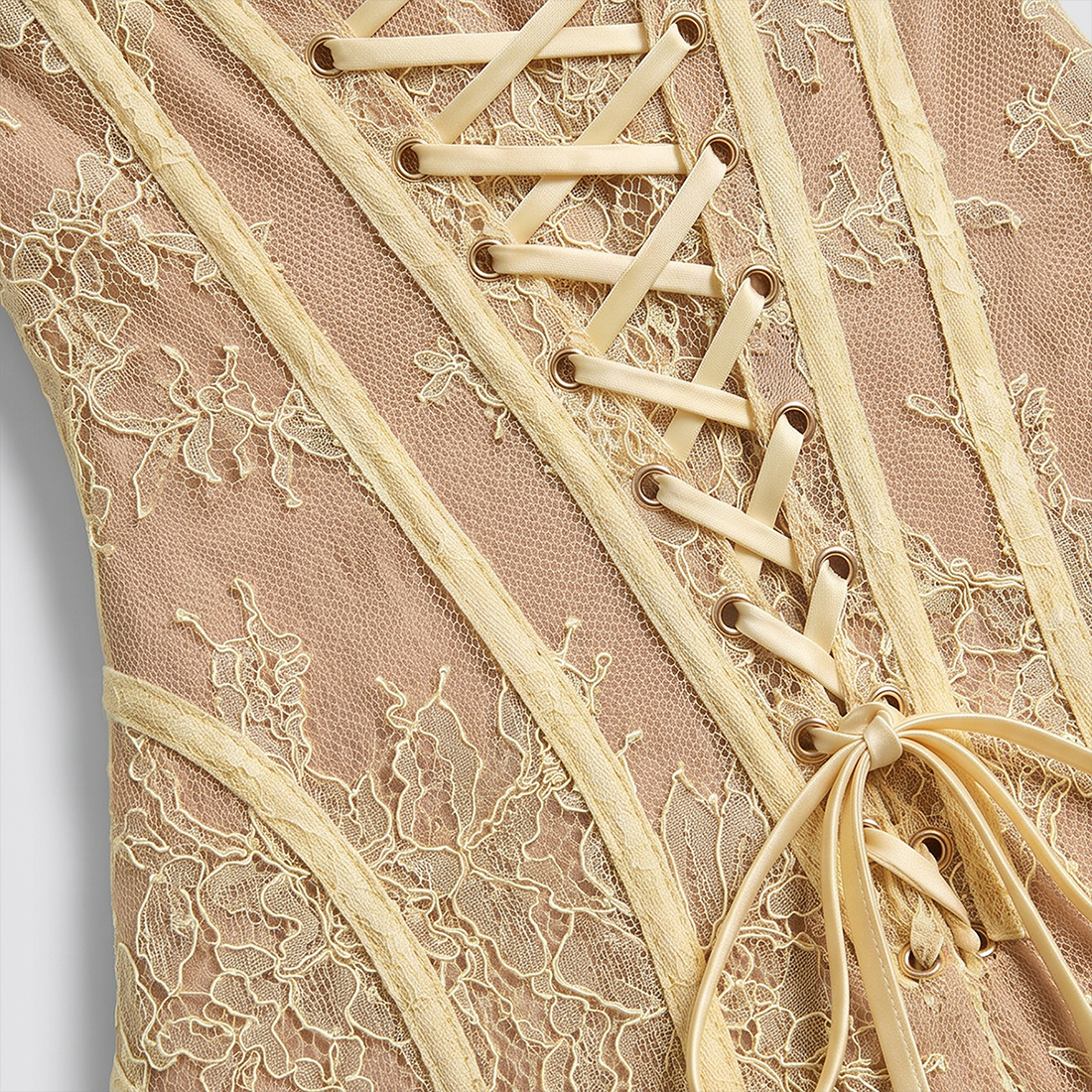 【Party & Event】 Maxi Bodycon Polyester Glam Strapless Lace Spliced Dress - MYTHSIS