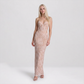 【Party & Event】 Maxi Bodycon Polyester Glam Strapless Lace Spliced Dress - MYTHSIS