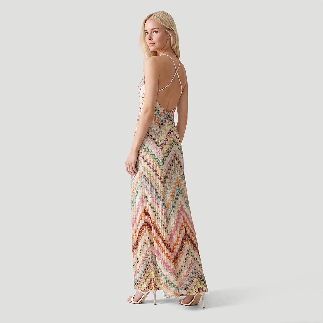 【Vacation】 Maxi Slip Polyester Lace Sexy Spaghetti Strap Crochet Geometric Dress - MYTHSIS