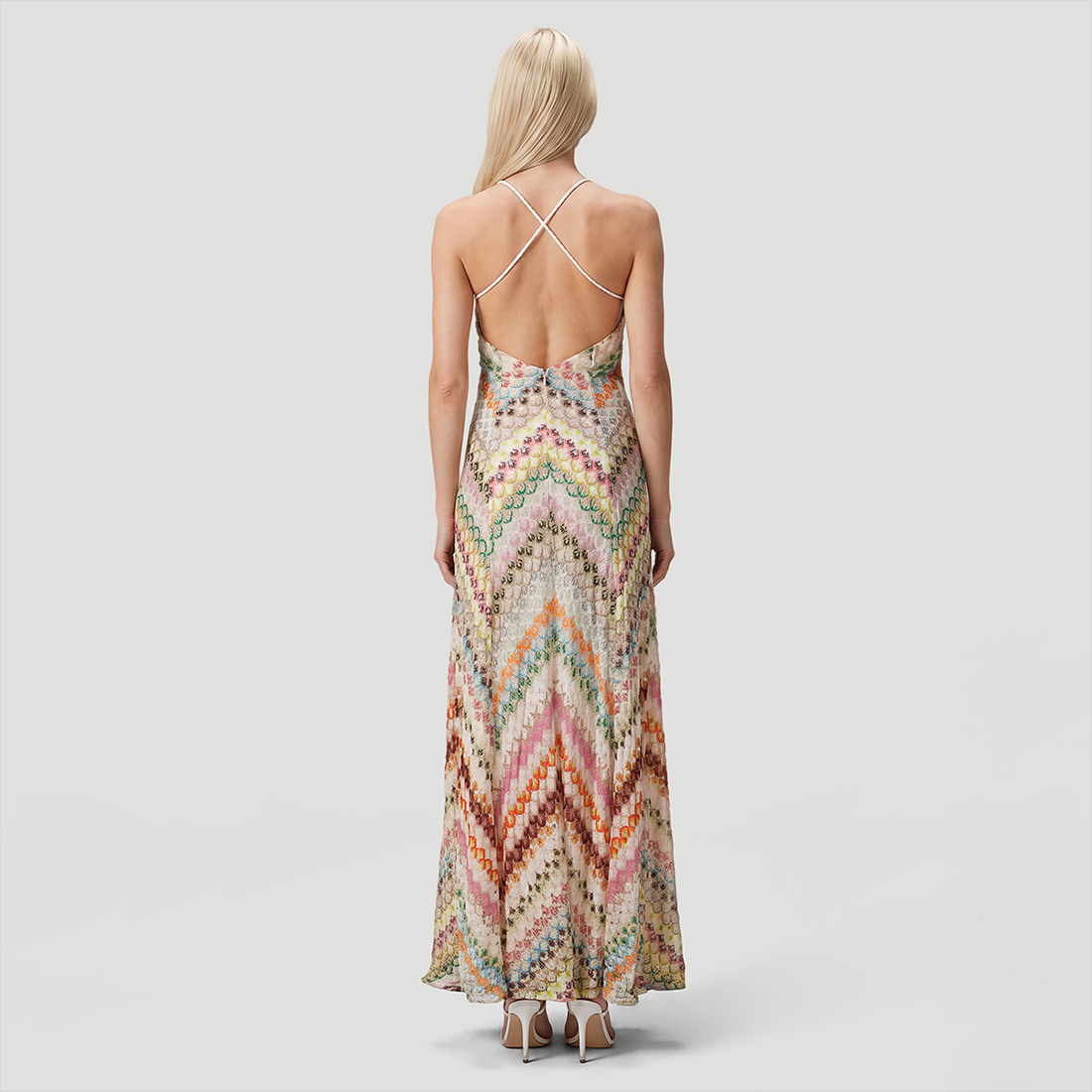 【Vacation】 Maxi Slip Polyester Lace Sexy Spaghetti Strap Crochet Geometric Dress - MYTHSIS
