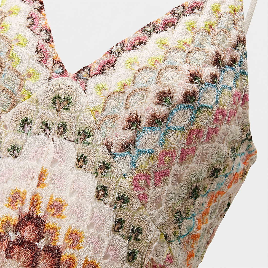 【Vacation】 Maxi Slip Polyester Lace Sexy Spaghetti Strap Crochet Geometric Dress - MYTHSIS