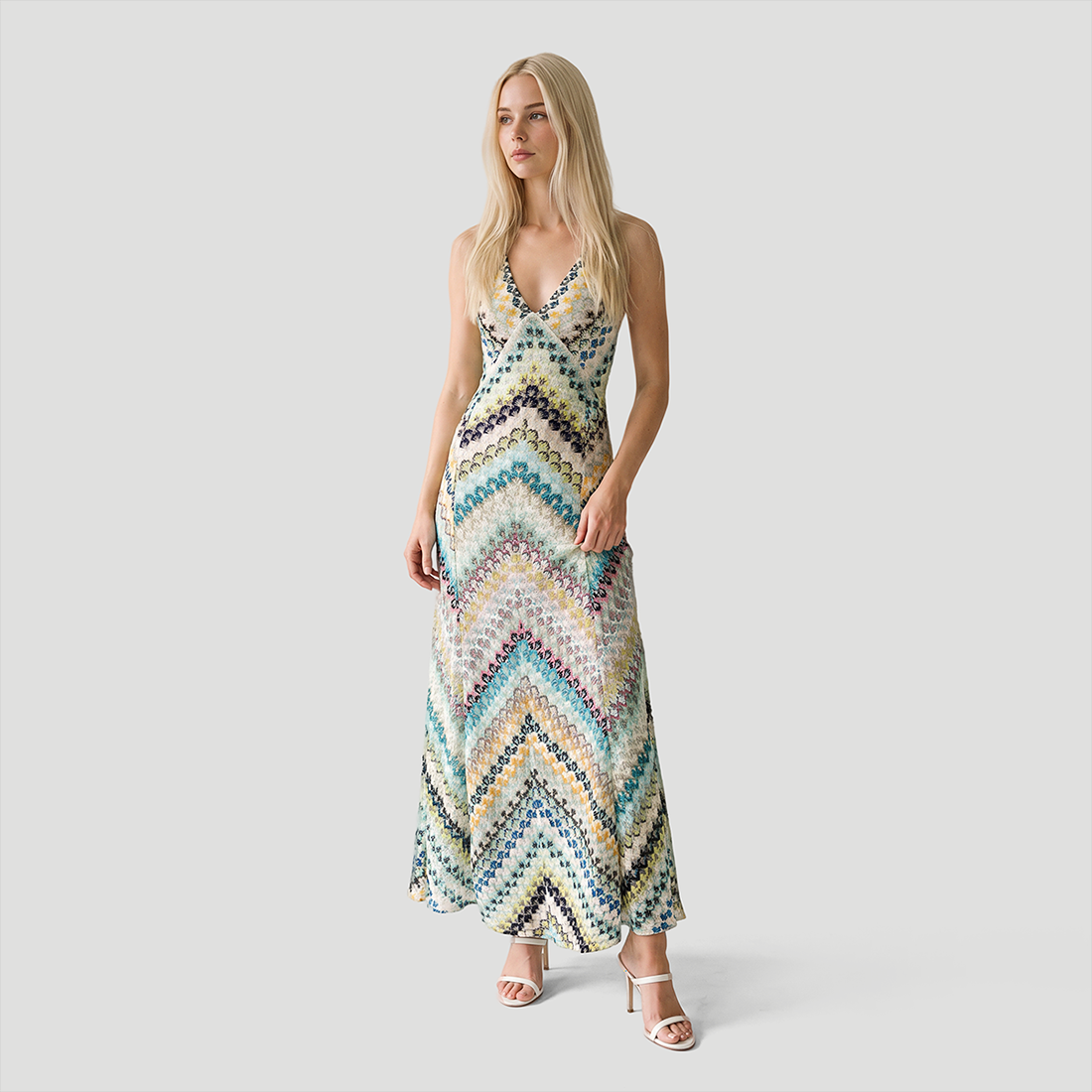 【Vacation】 Maxi Slip Polyester Lace Sexy Spaghetti Strap Crochet Geometric Dress - MYTHSIS