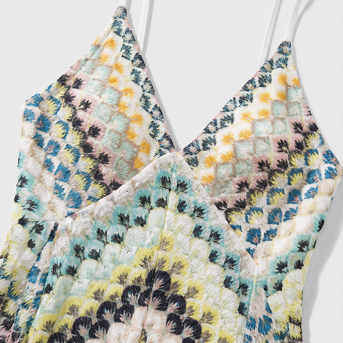 【Vacation】 Maxi Slip Polyester Lace Sexy Spaghetti Strap Crochet Geometric Dress - MYTHSIS