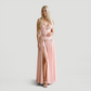 【Wedding Guest】 Maxi Sheath Polyester Sexy Spaghetti Strap Lace Trim Beaded Slit - MYTHSIS