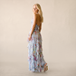 【Wedding Guest】 Maxi Tiered Polyester Chiffon Elegant V-Neck Floral Print Halter - MYTHSIS