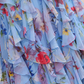 【Wedding Guest】 Maxi Tiered Polyester Chiffon Elegant V-Neck Floral Print Halter - MYTHSIS