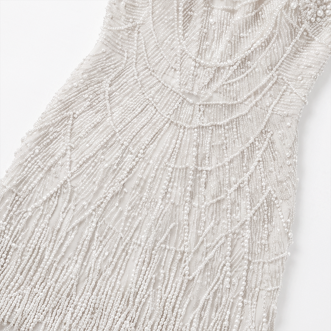 【Wedding Guest】 Mini Sheath Faux Silk Glam Strapless Pearl Fringe Lace Applique - MYTHSIS