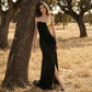 【Party & Event】 Maxi Sheath Polyester Milk Silk Sexy One-Shoulder Cutout Chain Side Slit Dress - MYTHSIS