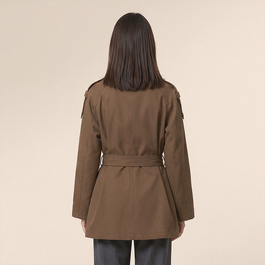 Wholesale Women's Mid-Length Patchwork Trench Coat
