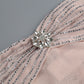Wholesale Women's Rhinestone Halter Mesh Evening Gown