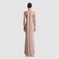 Wholesale Women's Rhinestone Halter Mesh Evening Gown