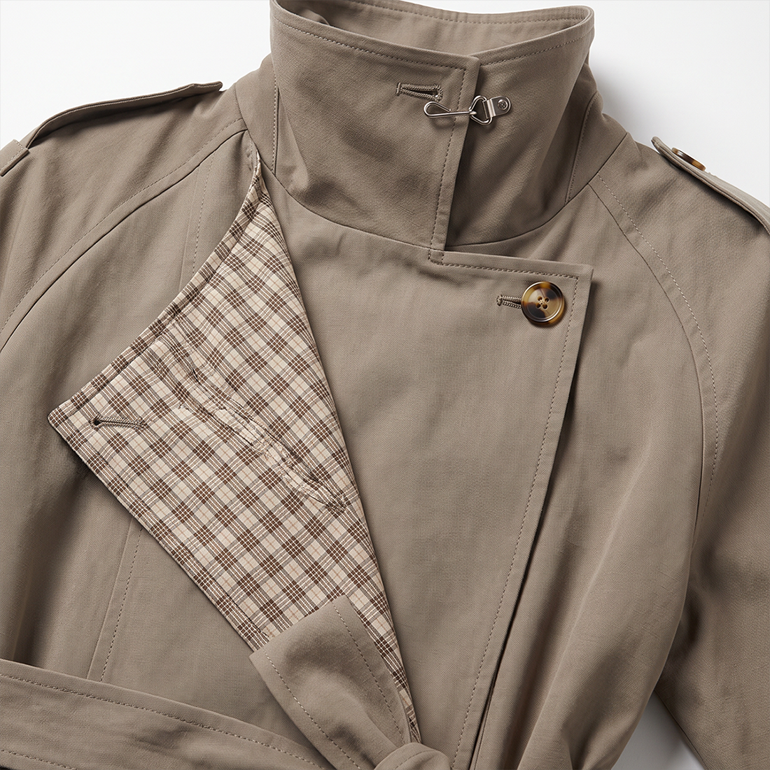 Wholesale Women's Mid-Length Patchwork Trench Coat