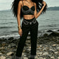 Wholesale Women's Rhinestone Chain Two-Piece Outfit