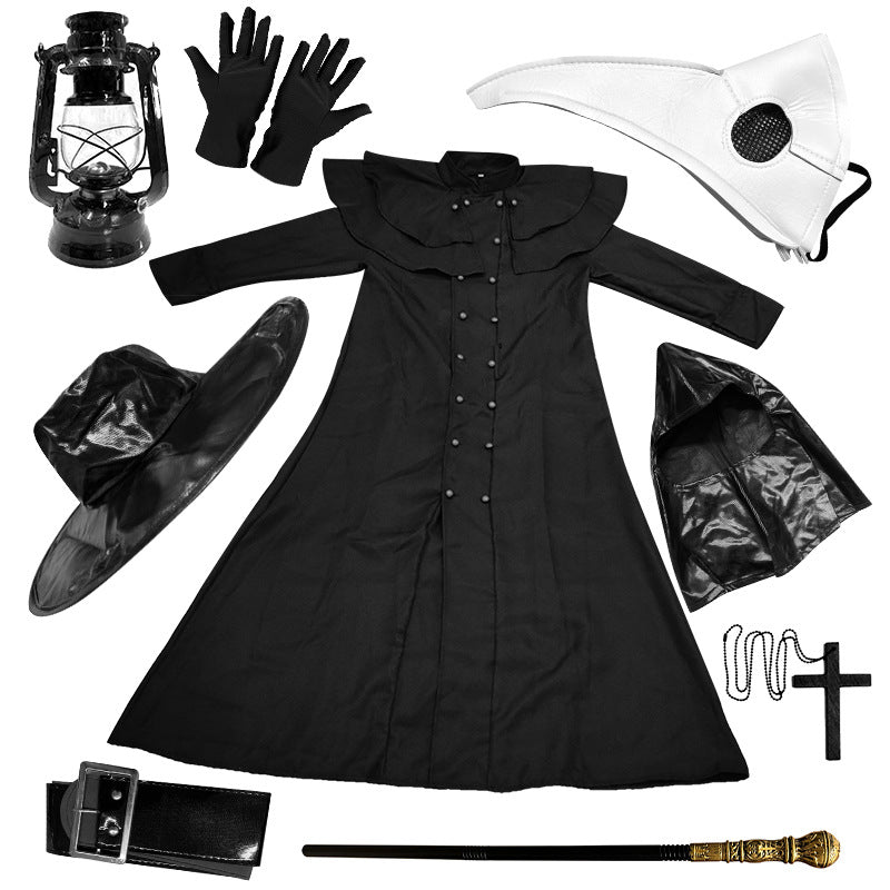 Wholesale Adult Medieval Steampunk Plague Doctor Costume Set