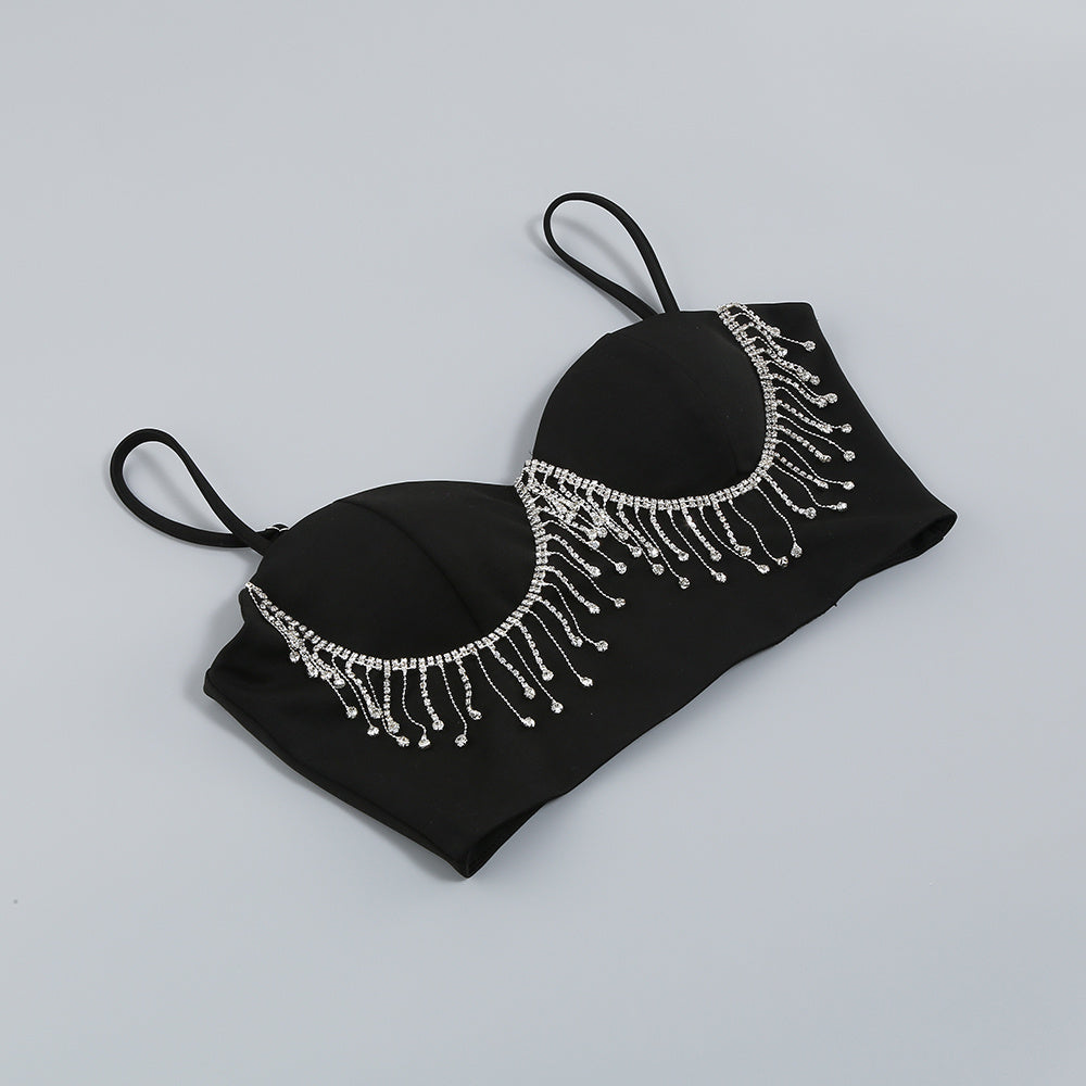 Wholesale Women's Rhinestone Chain Two-Piece Outfit