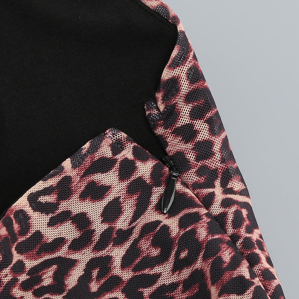 Wholesale Women's Leopard-Print Strapless Bodycon Mini Dress