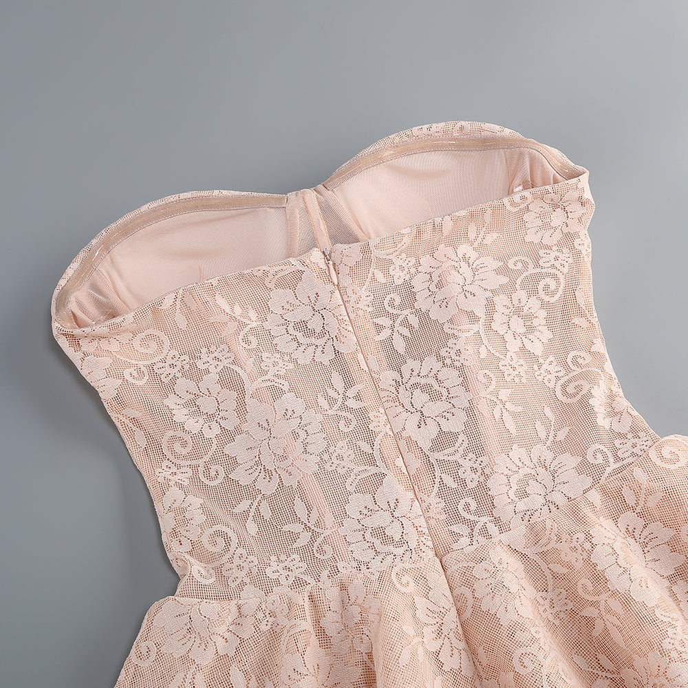 【Party & Event】 Maxi Mermaid Polyester Elegant Round Neck Lace Ruffle Dress - MYTHSIS