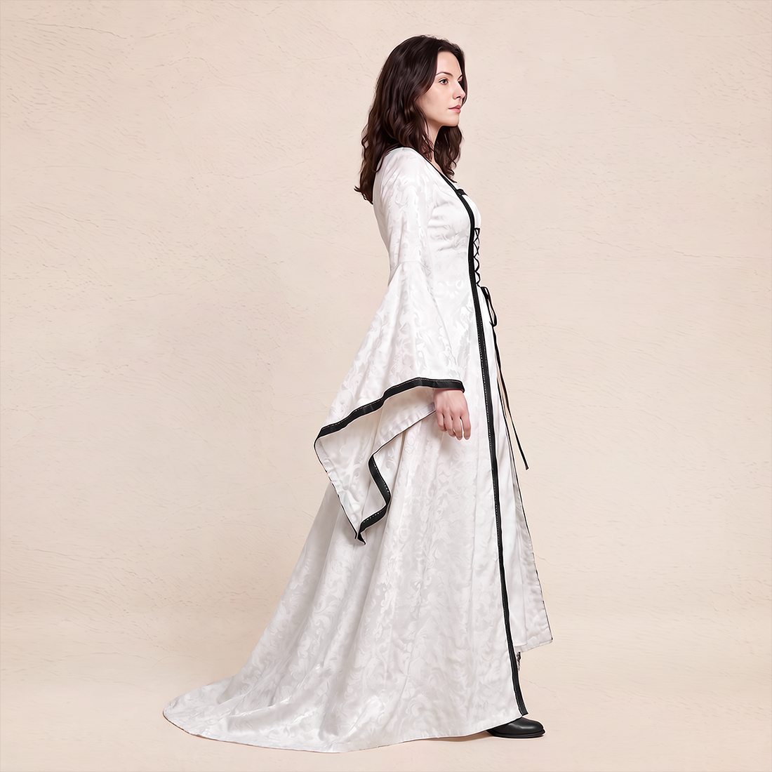 Wholesale Women's Medieval Hooded Velvet Long Costume Dress