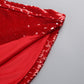【Party & Event】 Maxi Mermaid Sequin Polyester Sexy V-Neck Satin Spliced Dress - MYTHSIS