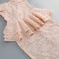 【Party & Event】 Maxi Mermaid Polyester Elegant Round Neck Lace Ruffle Dress - MYTHSIS