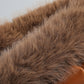【Party & Event】 Mini Bodycon PU Artificial Fur Sexy Half-Open Neck Feather Spliced Dress - MYTHSIS