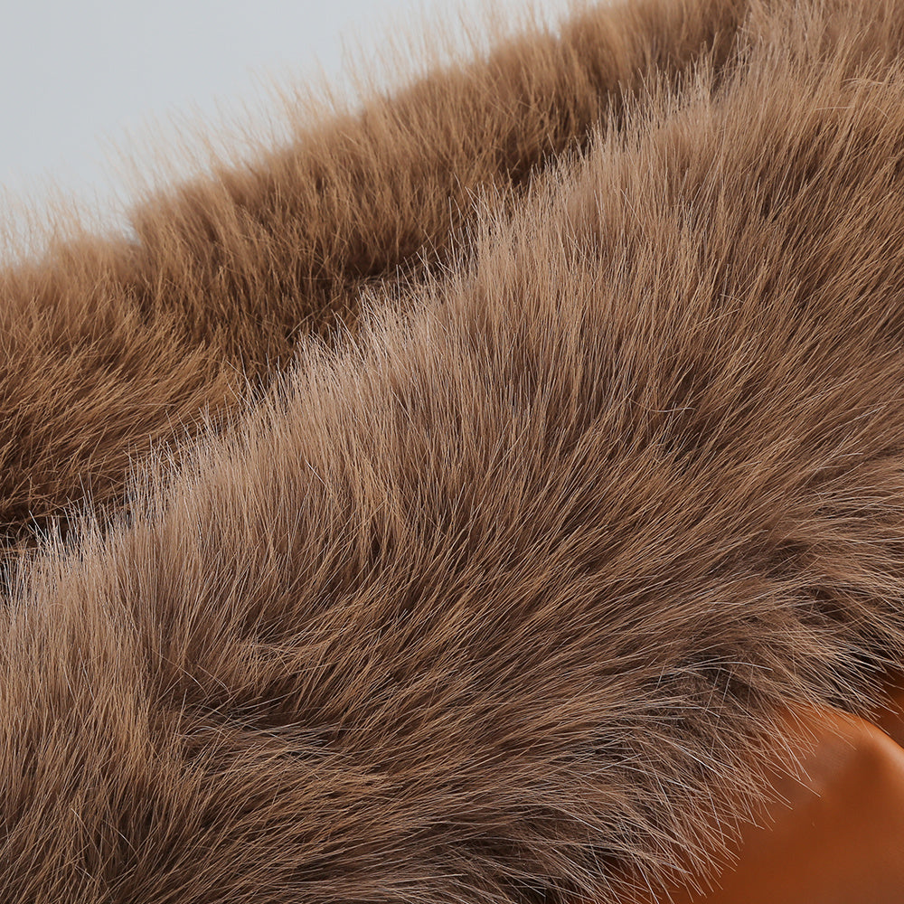 【Party & Event】 Mini Bodycon PU Artificial Fur Sexy Half-Open Neck Feather Spliced Dress - MYTHSIS