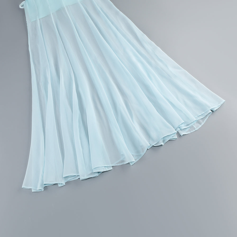 Wholesale Women's Sheer Gauze Ribbon Maxi Dress