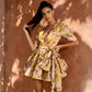 Wholesale XS Womens Clothing – Floral Deep V Zip Mini Dress