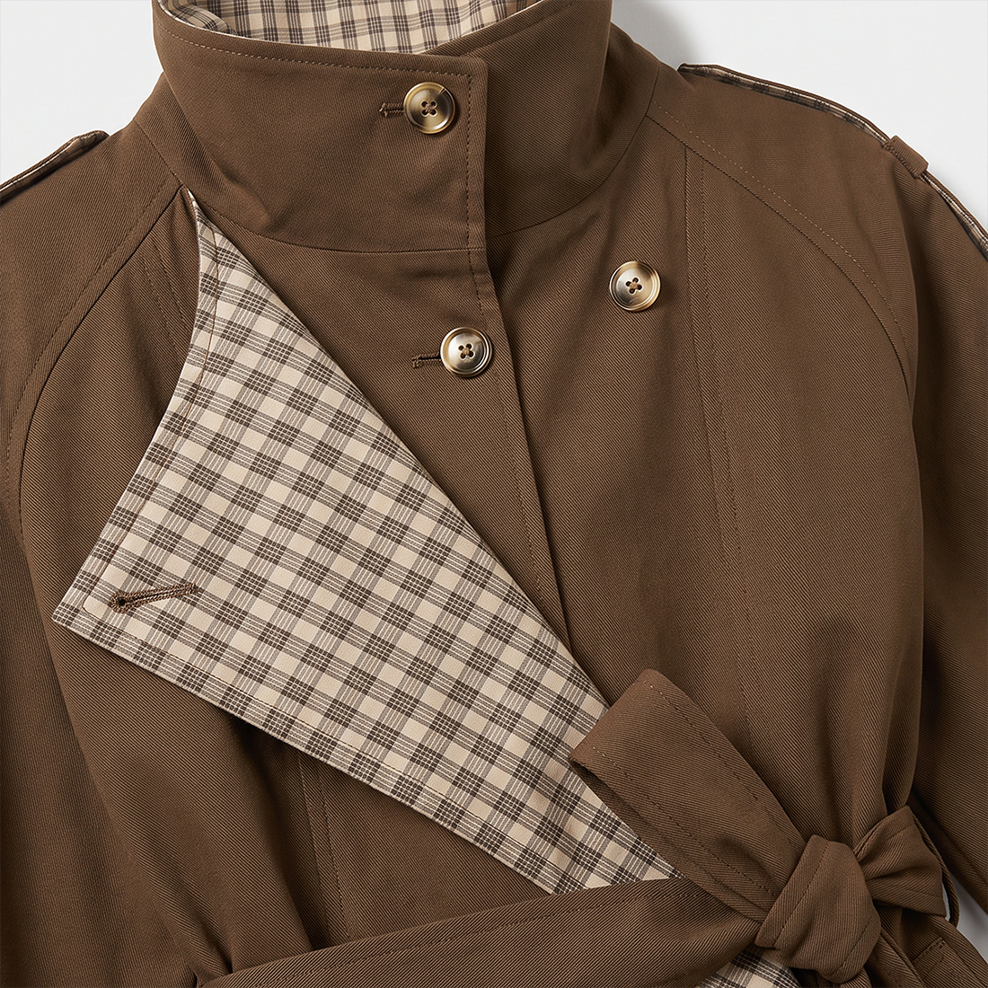 Wholesale Women's Mid-Length Patchwork Trench Coat