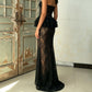 【Party & Event】 Maxi Mermaid Polyester Elegant Round Neck Lace Ruffle Dress - MYTHSIS