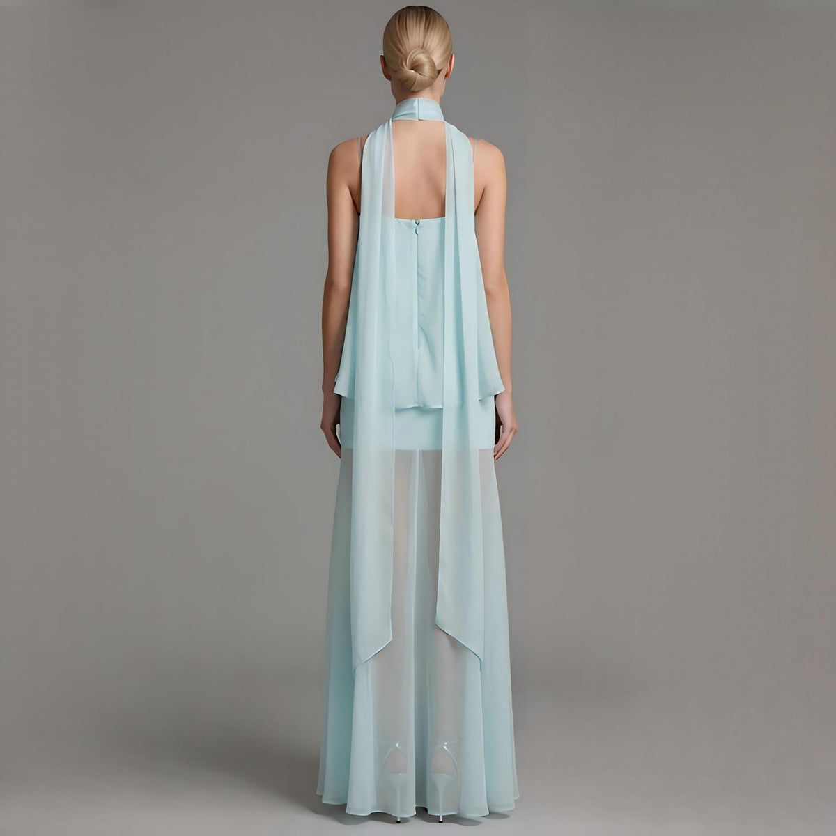Wholesale Women's Sheer Gauze Ribbon Maxi Dress