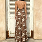 Wholesale Women's Floral Halter Cowl-Neck Split Maxi Dress