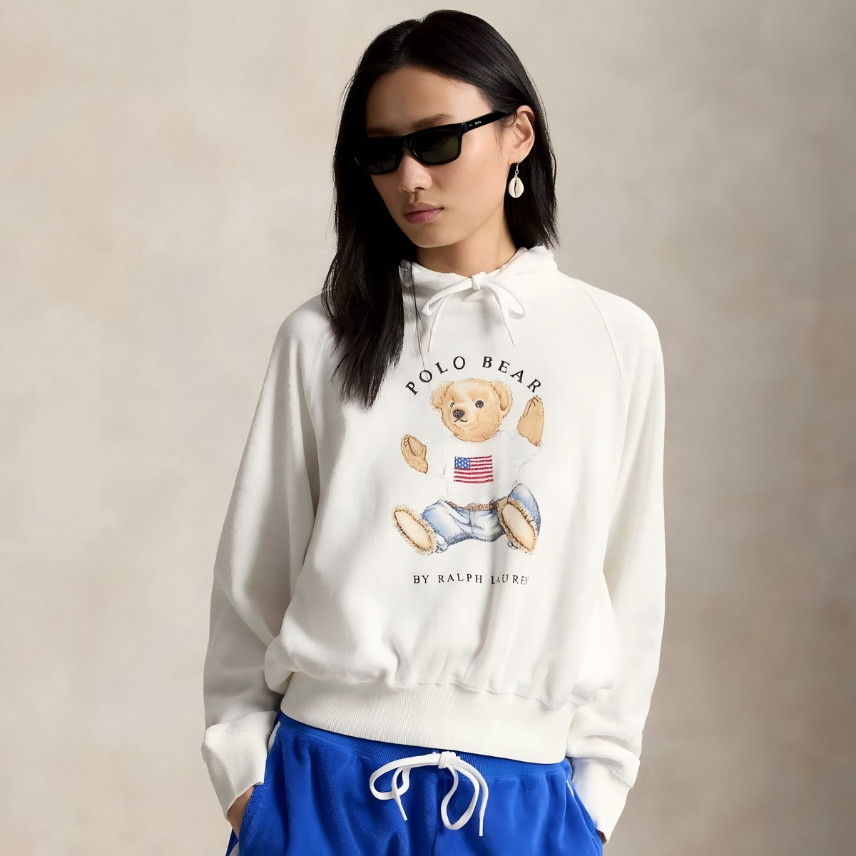 Wholesale Womens Sweaters – Bear Graphic Hooded Knit Sweatshirt