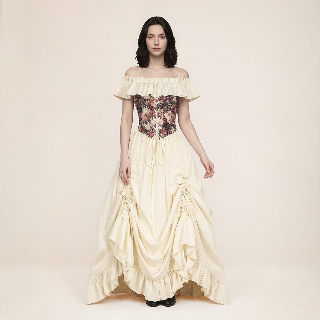 Wholesale Women's Victorian Jacquard Strapless Corset Dress