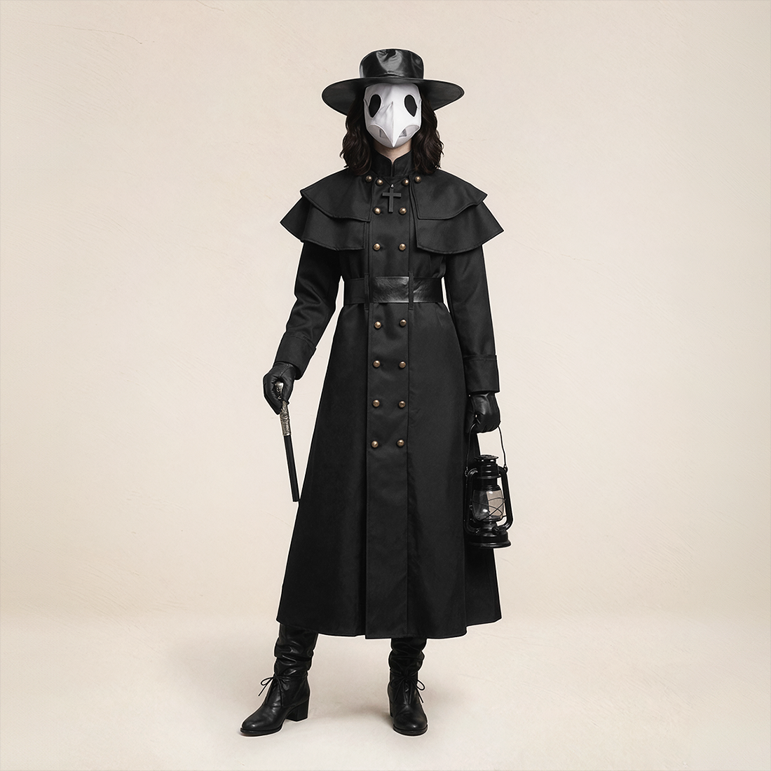 Wholesale Adult Medieval Steampunk Plague Doctor Costume Set